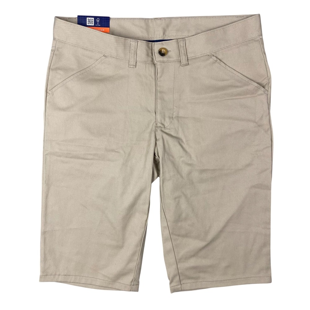 French Toast Bermuda Stretch Twill Khaki Chino Shorts Women 6 Tan NWT